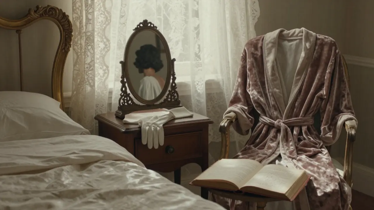 Princess Suite with vintage bed, mirror, and personal items evoking a bygone era of quiet luxury.